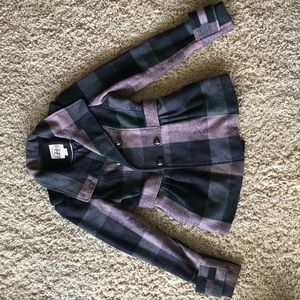 Purple and black pea coat